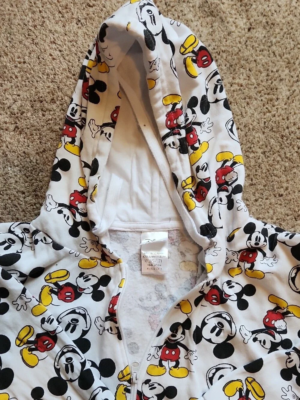 Disney Mickey Mouse Zip Up Jacket Hoodie Sz XL (15-17)